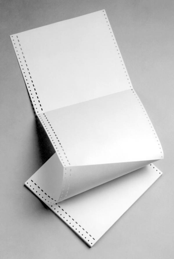 White Fanfold paper