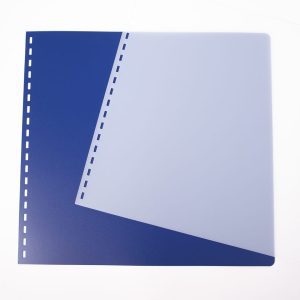 Royal Blue and Clear Frosted Covers for Braille Documents