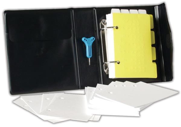 Braille Datebook kit with accessories and paper