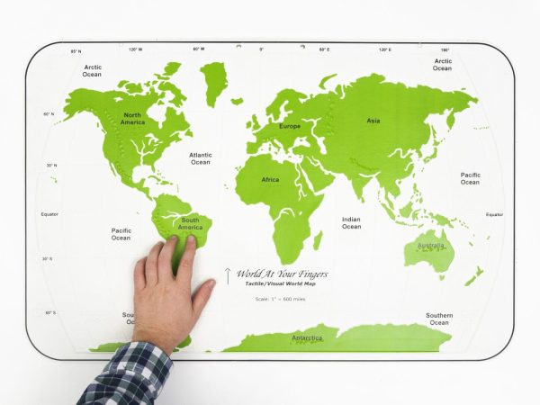 World At Your Fingers Hand Touching Map