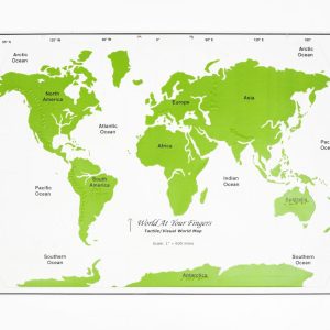 World At Your Fingers map has green land area and white for water areas
