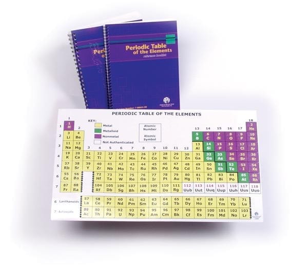 periodic table of the elements reference chart and booklet print american printing house