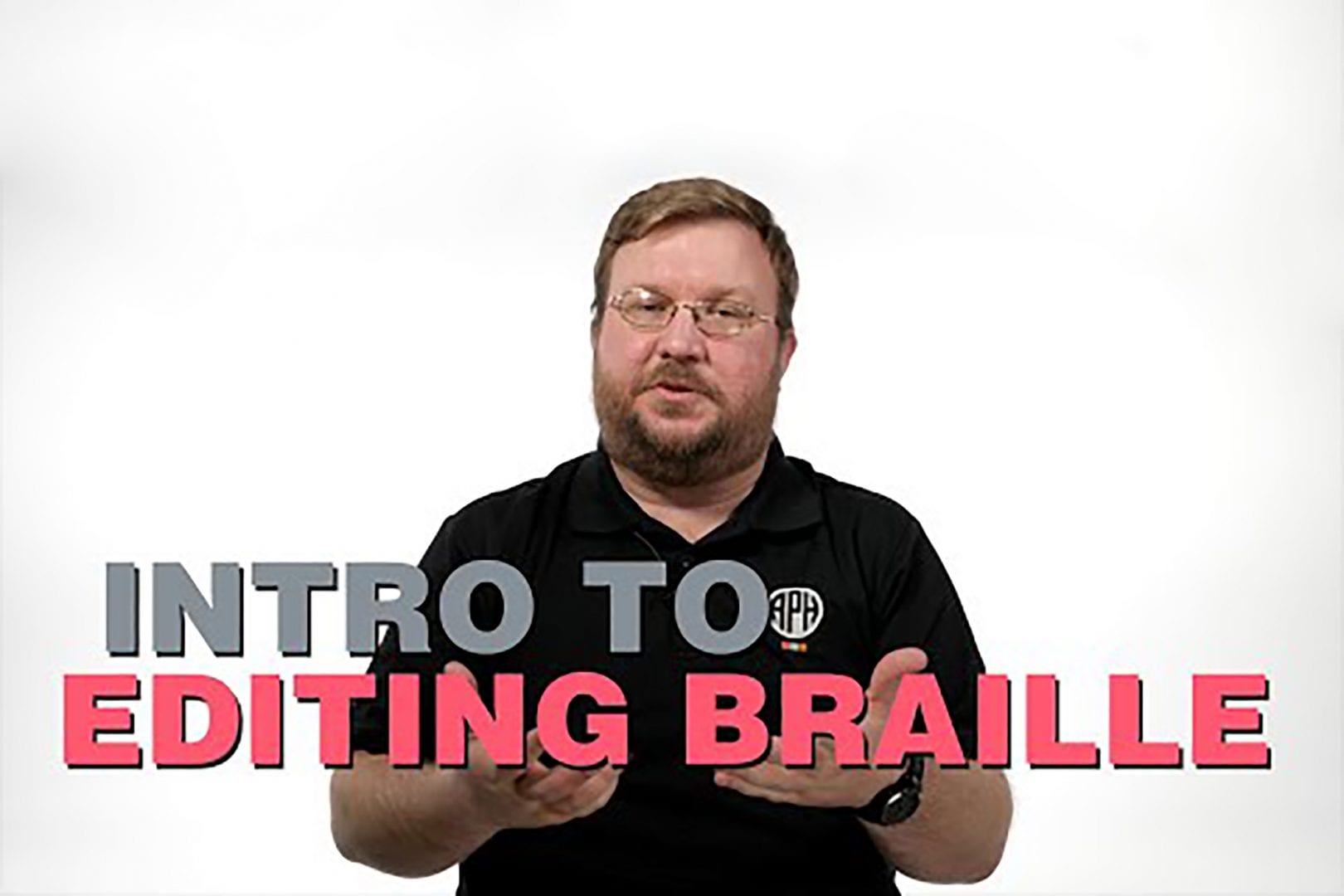 title slide of "intro to editing braille" video