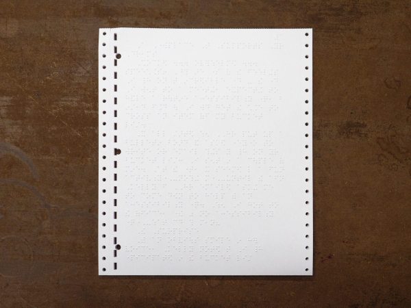 White Fanfold Tractor Feed Braille Transcribing Paper