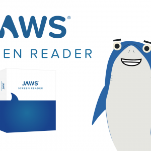 JAWS logo and Sharky mascot