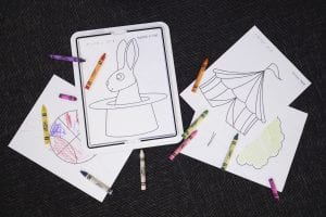 circis coloring pages with crayons on the texture mat
