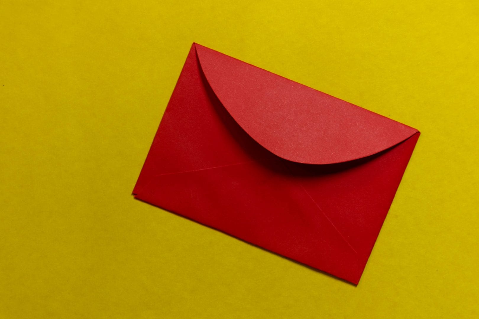 a red envelope on a yellow background