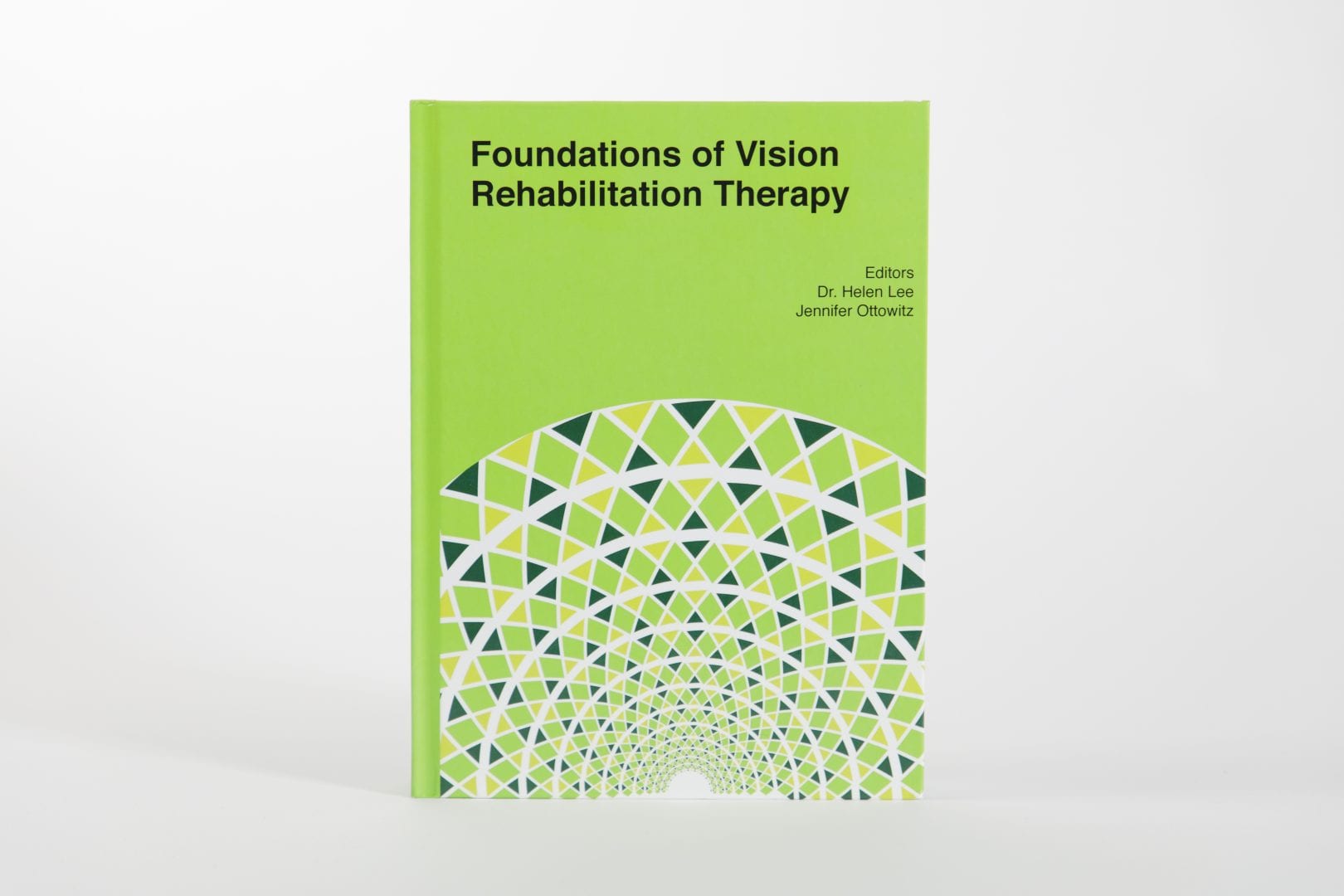 the bright green cover of the second edition book titled "Foundations of vision Rehabilitation therapy"